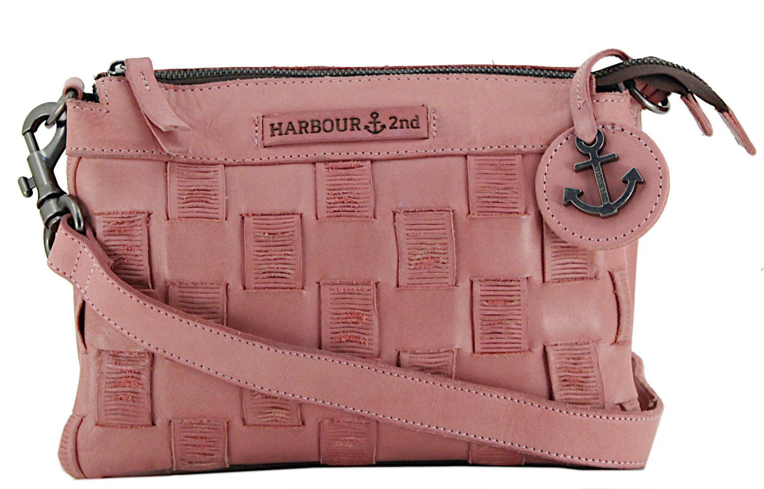 Used Look Handtasche Flamingo Leder Harbour 2nd Flamingo Rosa Flechtdesign