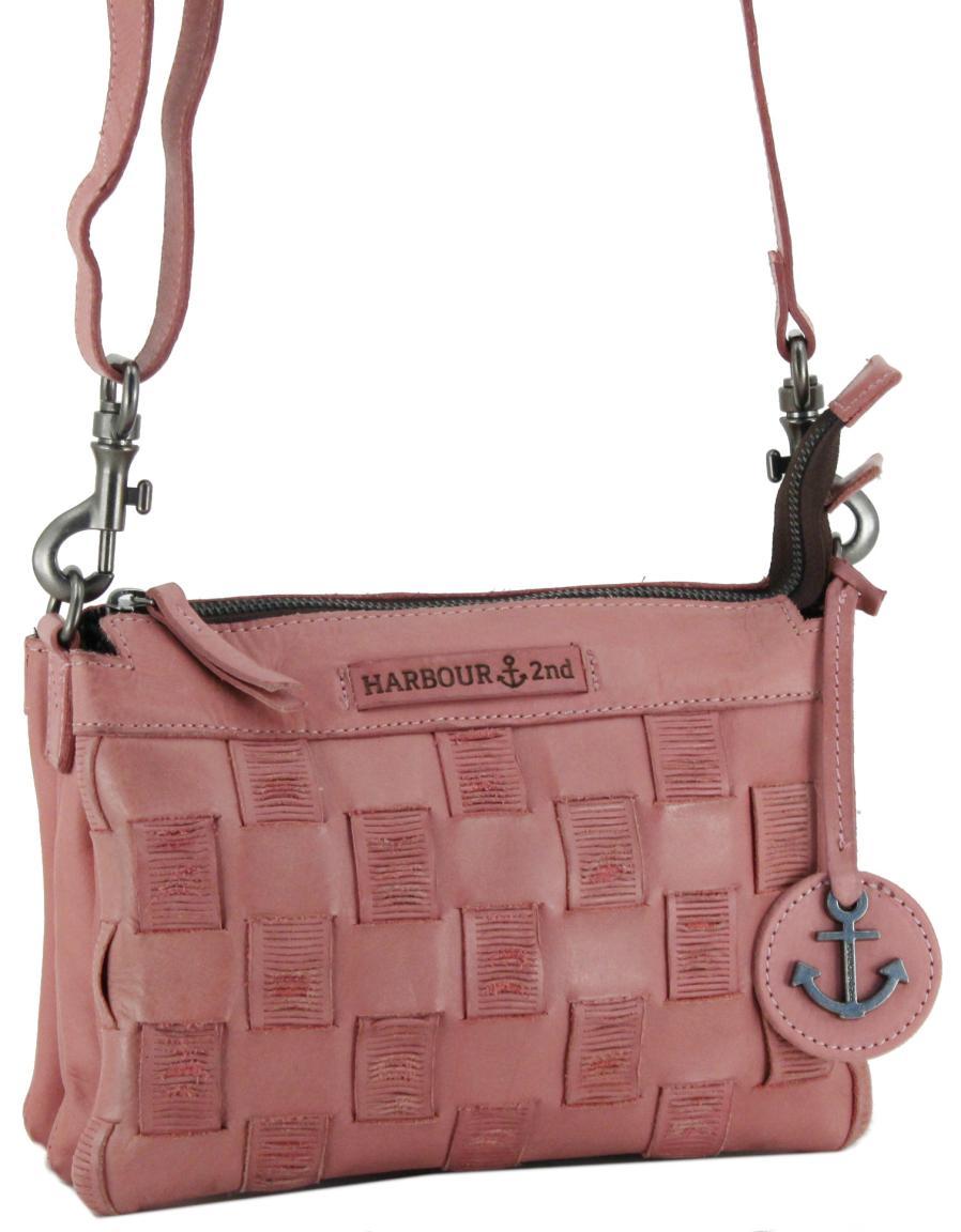 Used Look Handtasche Flamingo Leder Harbour 2nd Flamingo Rosa Flechtdesign