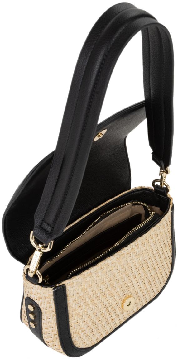 Valentino Demetra schwarz Bast elegant Crossovertasche natur Sommer