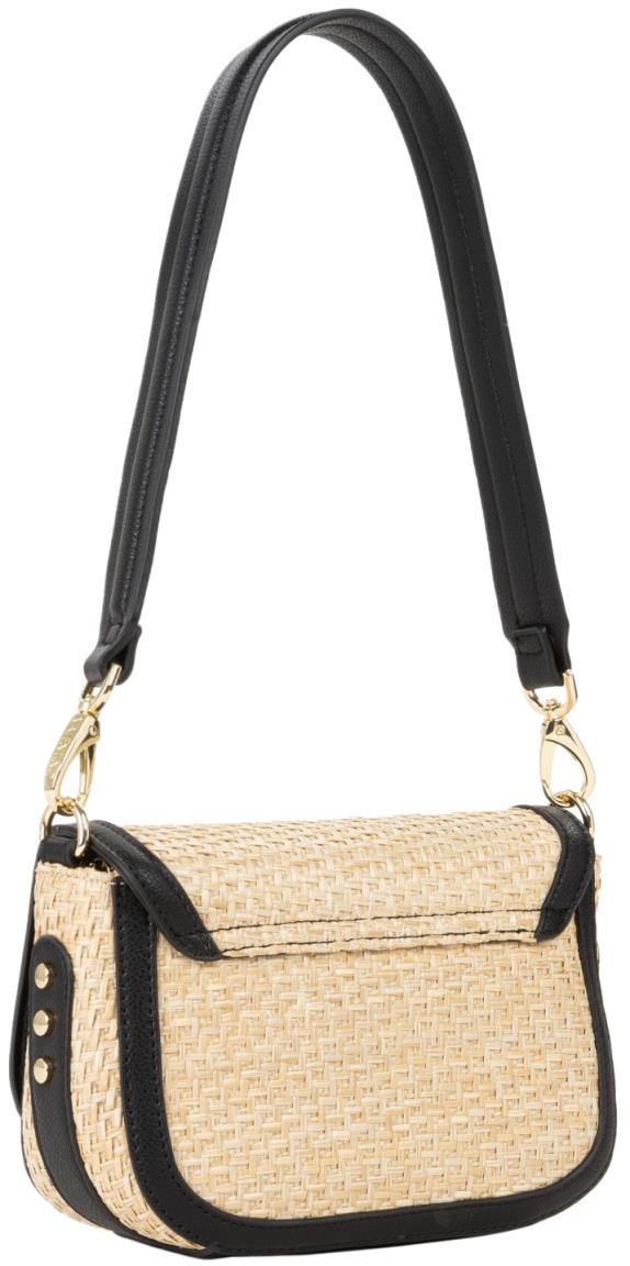 Valentino Demetra schwarz Bast elegant Crossovertasche natur Sommer