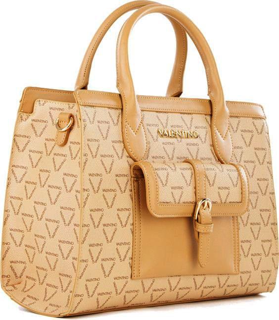 Valentino Henkeltasche Liuto Beige Multicolor Markenprint