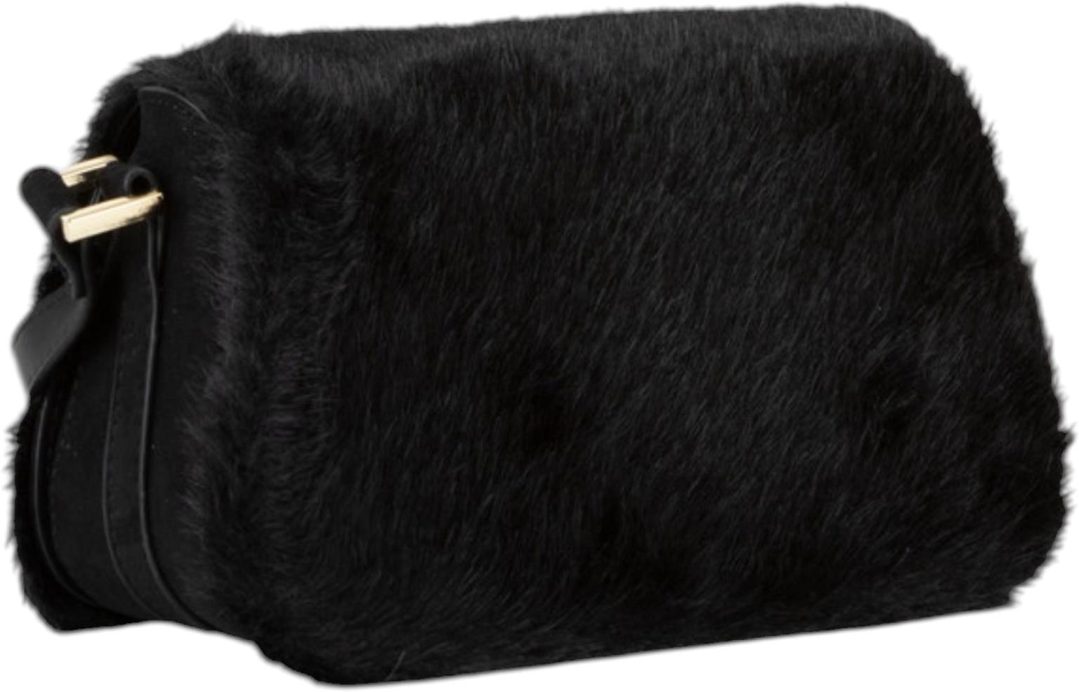 Valentino Iceland Überschlagtasche Fell Schwarz
