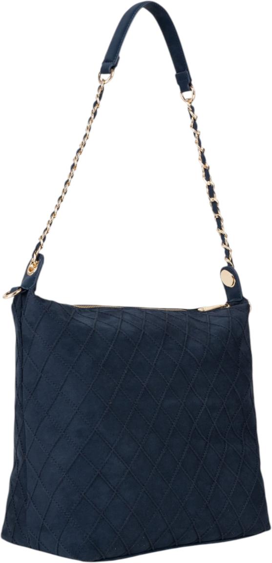 Valentino Makena Schultertasche Velours Blu - Dunkelblau