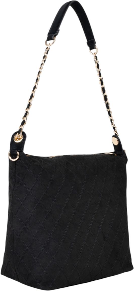 Valentino Makena Schultertasche Velours Schwarz