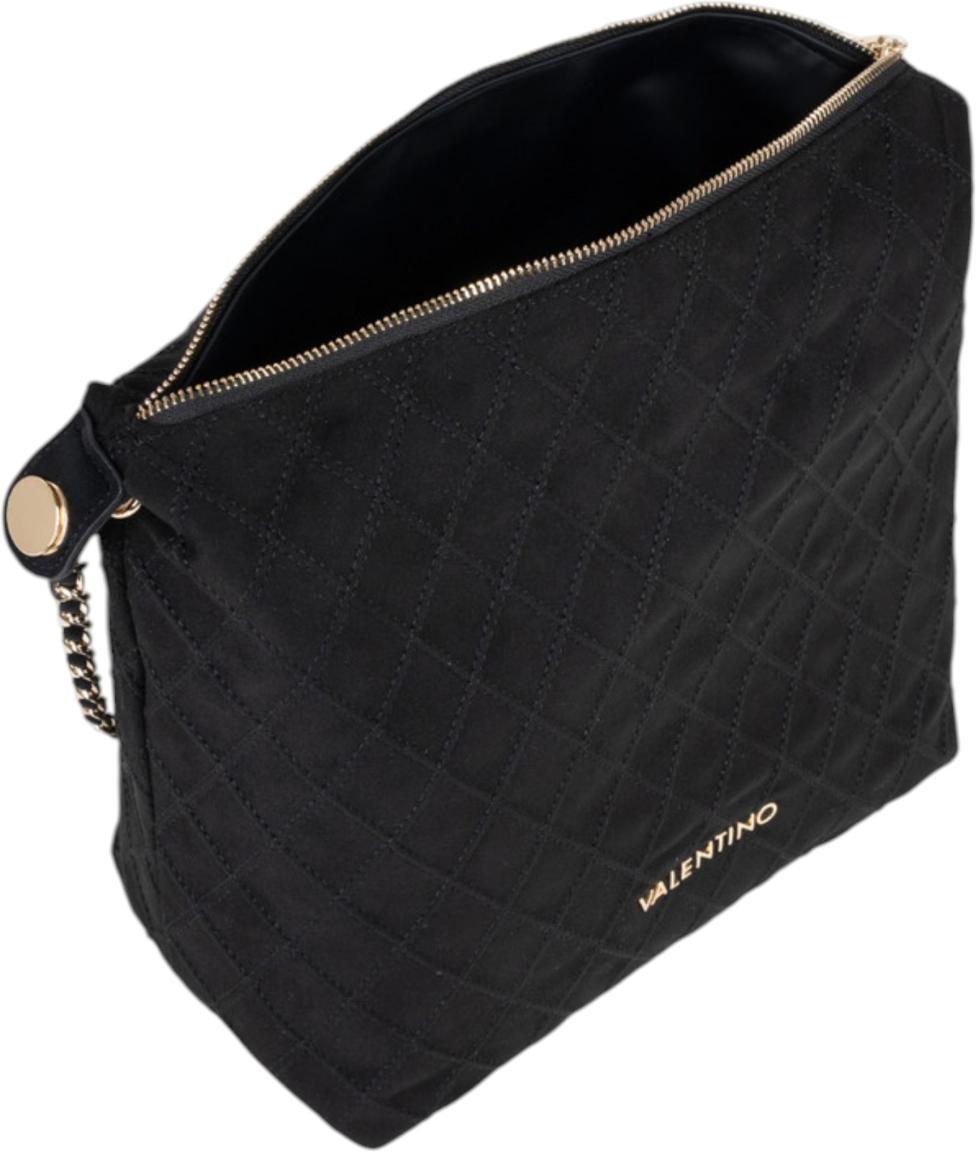 Valentino Makena Schultertasche Velours Schwarz