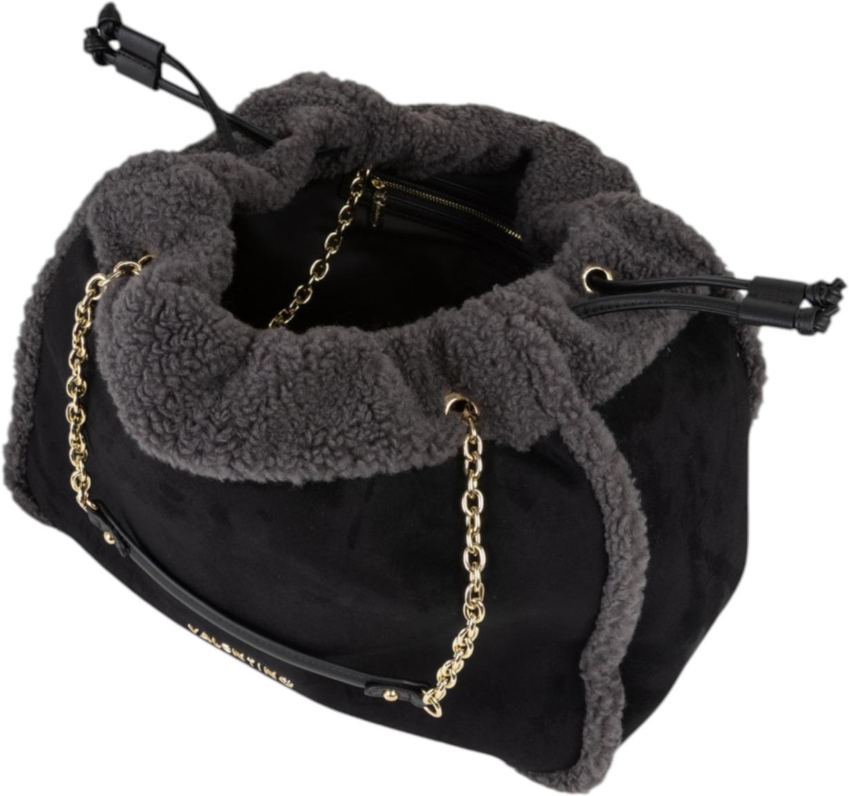 Valentino Max Henkeltasche Plüsch-Velours Schwarz