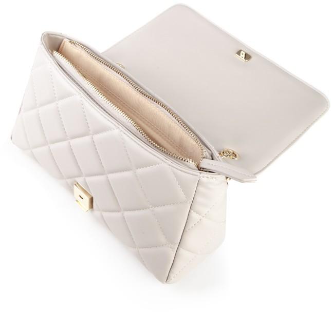 Valentino Ocarina Ecru Shoulder Bag gesteppt hellbeige Metallkette