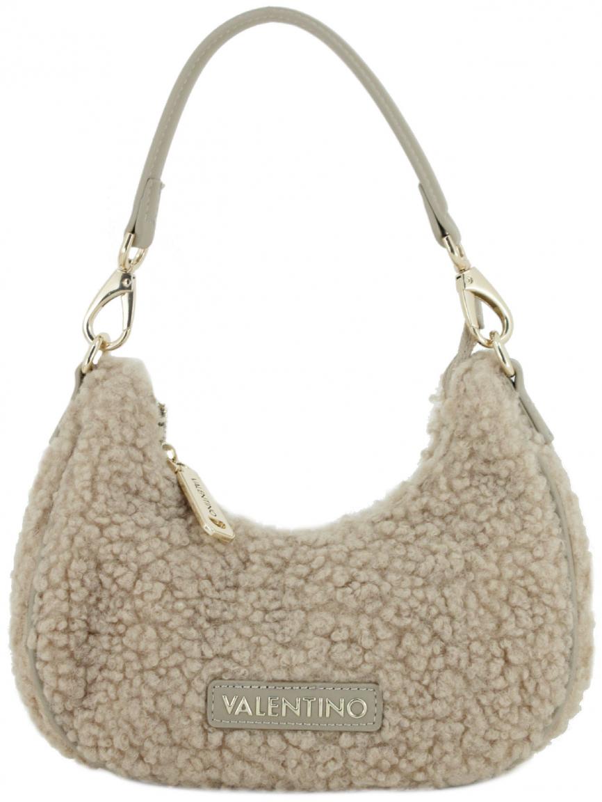 Valentino Special Camy kleine Umhängetasche Kunstfell taupe