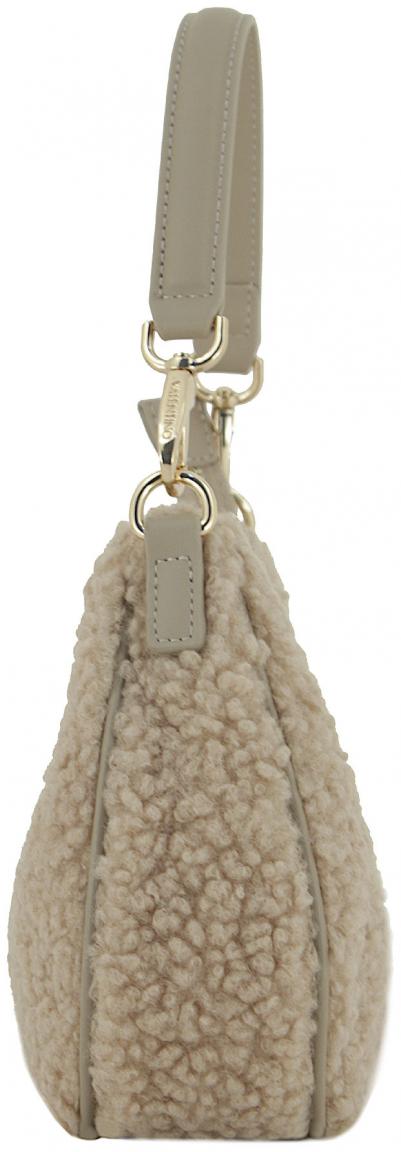 Valentino Special Camy kleine Umhängetasche Kunstfell taupe