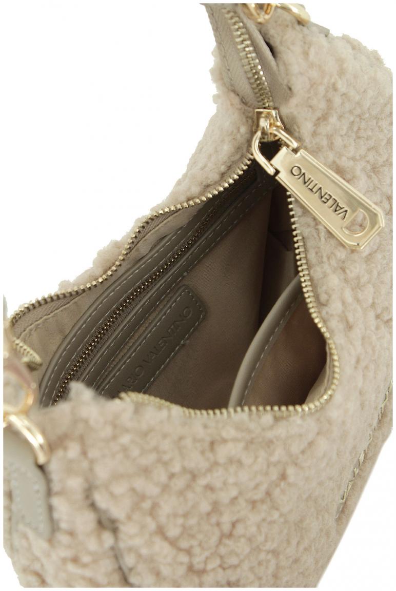 Valentino Special Camy kleine Umhängetasche Kunstfell taupe