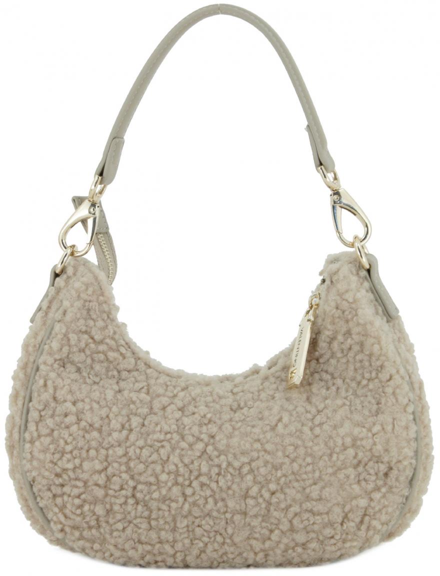 Valentino Special Camy kleine Umhängetasche Kunstfell taupe