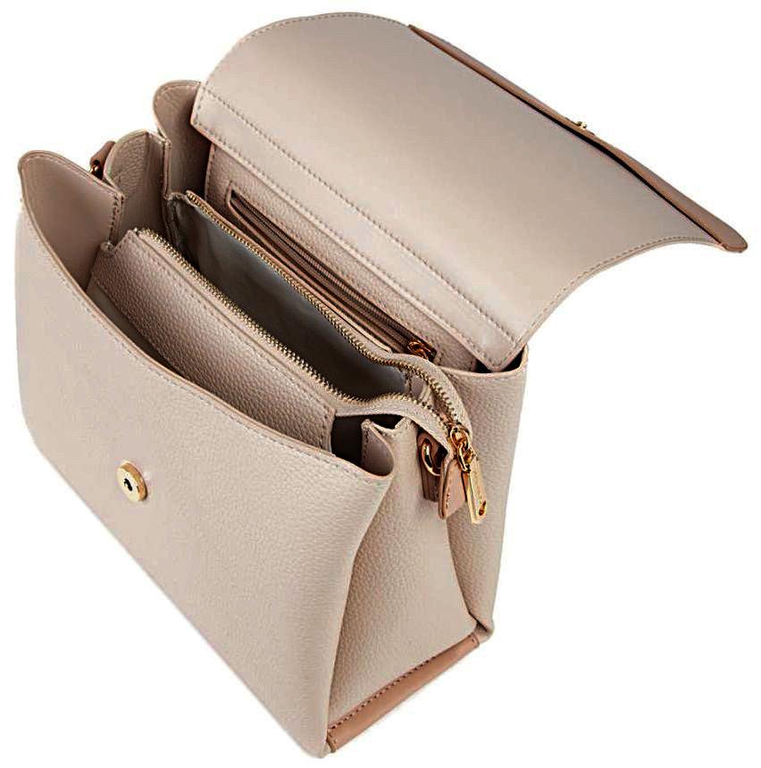 Valentino Überschlagtasche Alexia Ecru Beige Statementgurt