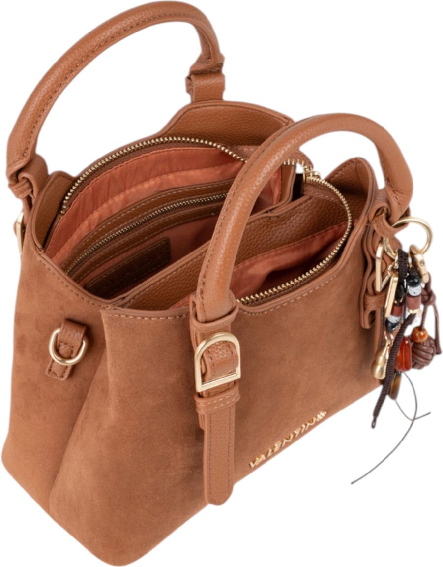 Valentino Winnie Winter Mini Kurzgrifftasche Velours Cuoio - Cognacbraun