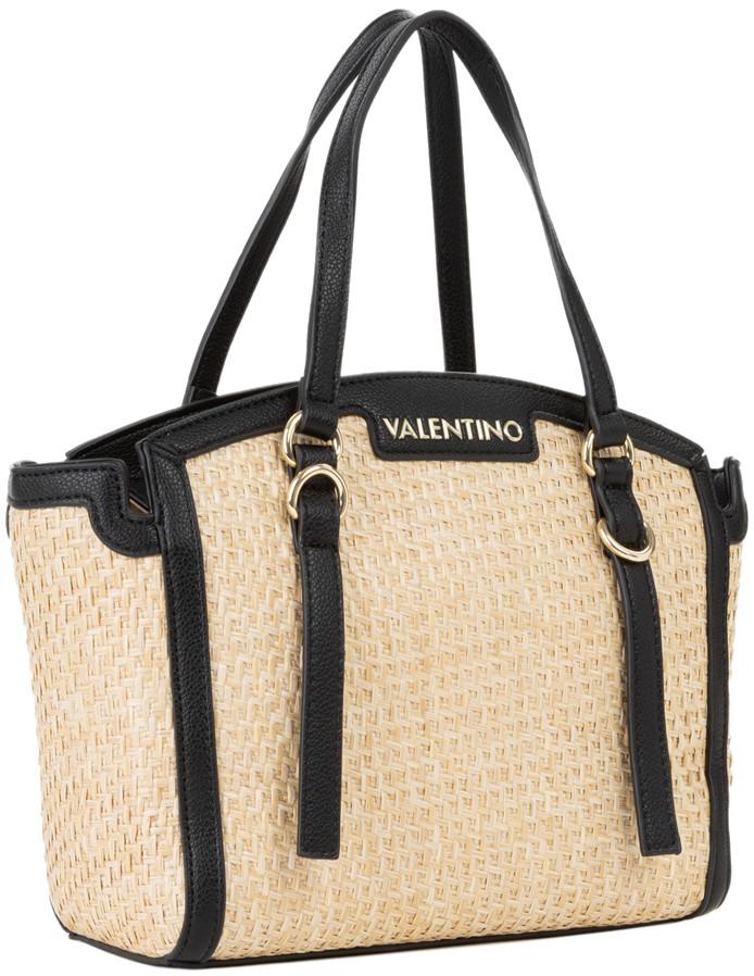 Valentino kleine Korbtasche Demetra elegant Bast schwarz Kontrast