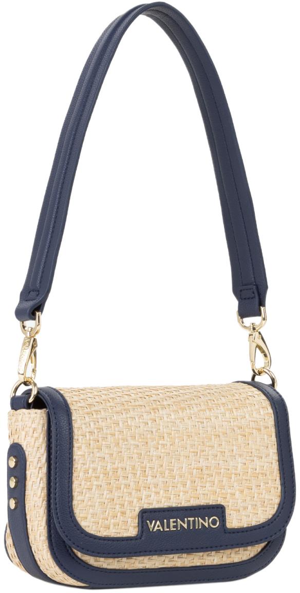 Valentino kompakte Basttasche Demetra blau Naturale Überschlag