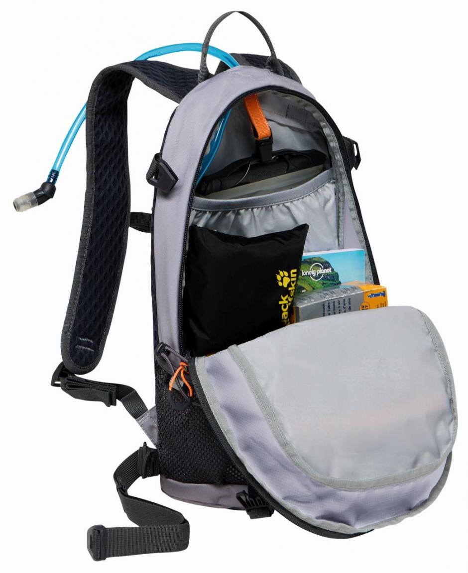 Velocity 12 Jack Wolfskin Wanderruchsack hellgrau Radtour Rainstorm