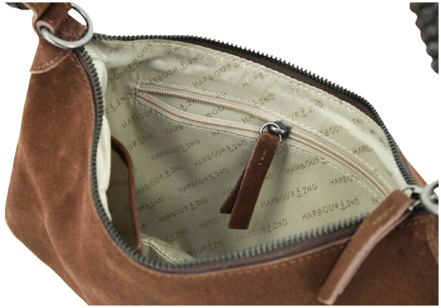 Velourstasche Harbour2nd Corey kompakt Leder dunkelbraun