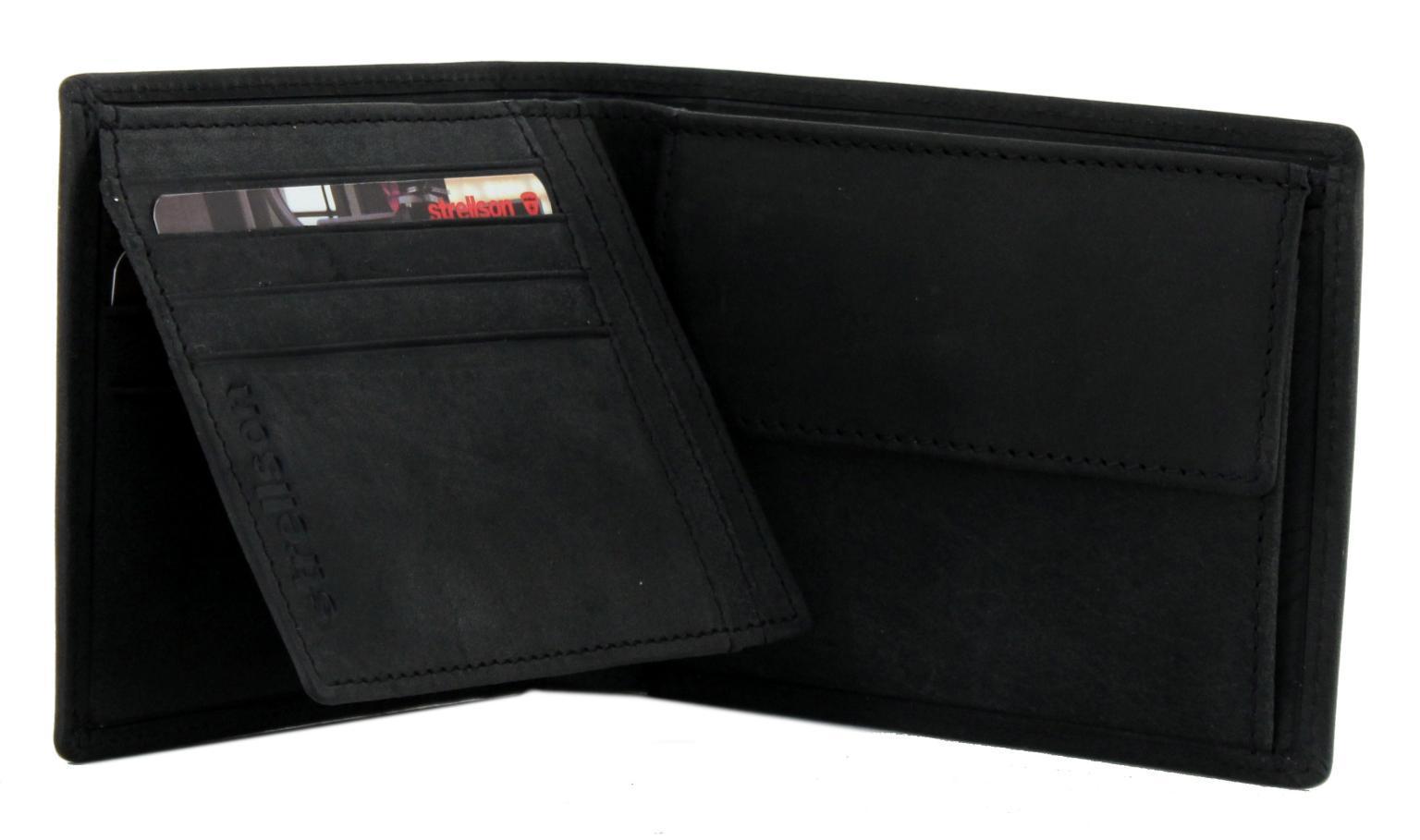 Vintage schwarz Lederbrieftasche Strellson Turnpike BillFold