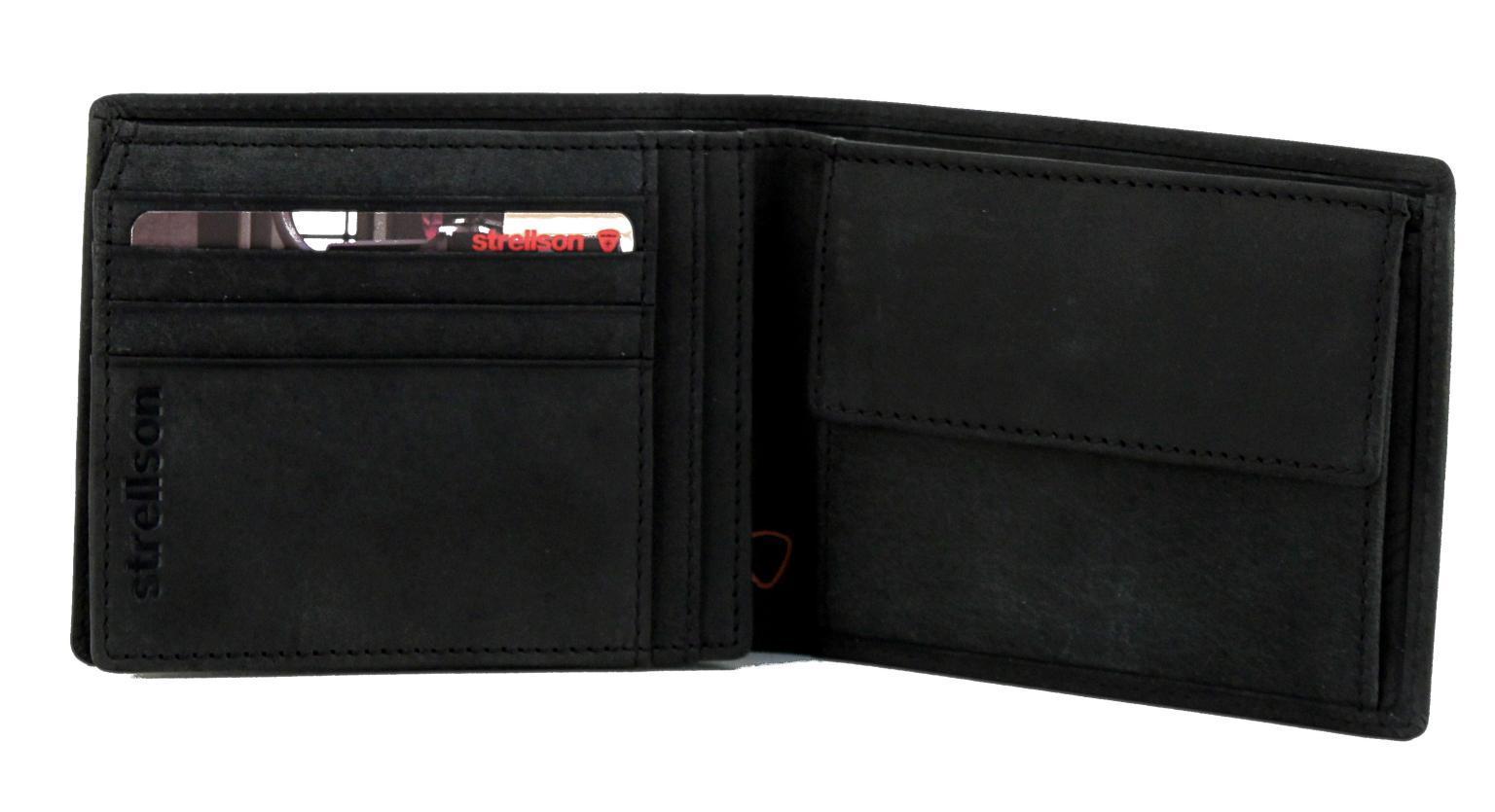 Vintage schwarz Lederbrieftasche Strellson Turnpike BillFold