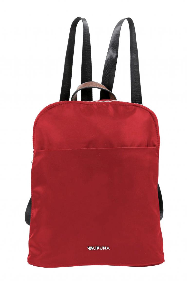 Waipuna Perlonrucksack Kanalana Kunstleder Zip rot Bags & more
