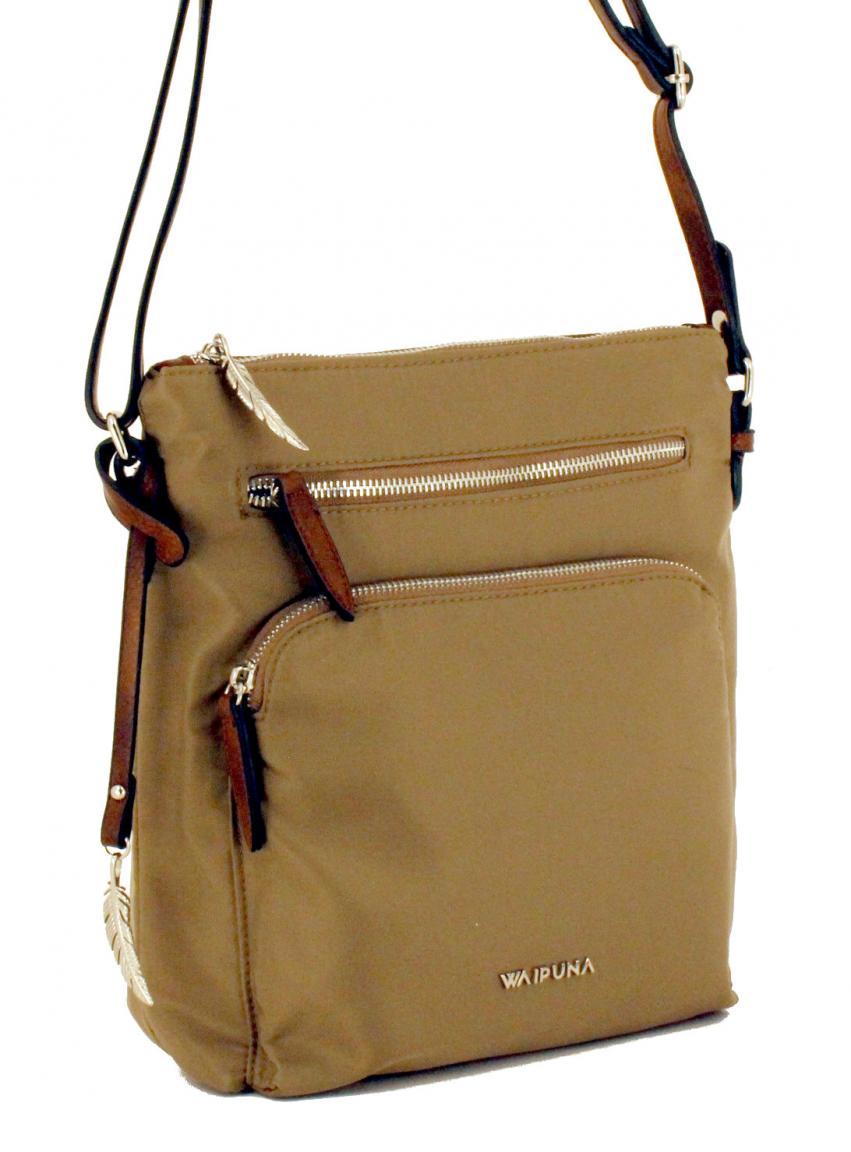 Waipuna Umhängetasche Kanalana Feder camel braun Bags & more