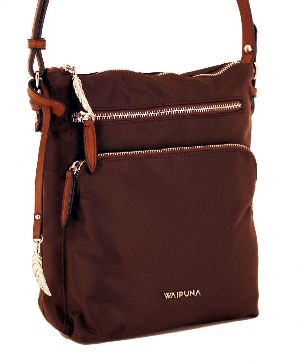 Waipuna Umhängetasche Kanalana Feder dunkelbraun Bags & more
