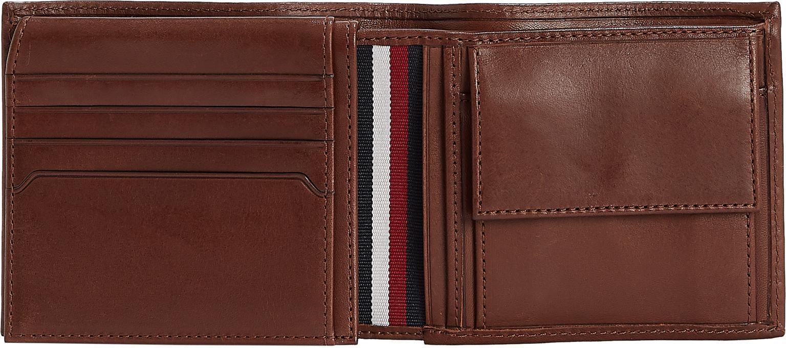 Wallet Man Tommy Hilfiger Casual Leather CC Flap and Coin Dark Tan Rotbraun