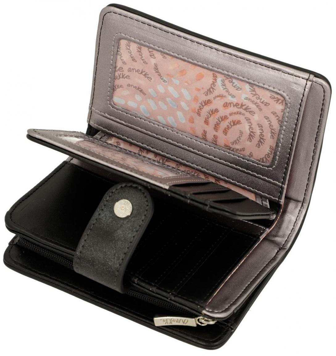 Wallet Women Anekke Peace and Love Nature Sixties Black and White