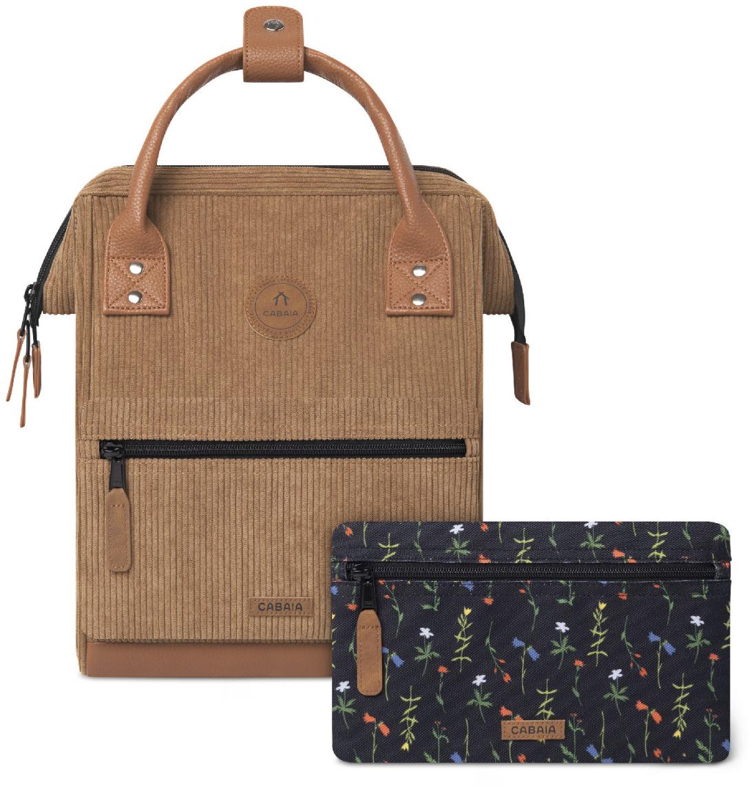 Wanderrucksack Small Cabaia braun Cordsamt Adventurer Fronttasche Dubai