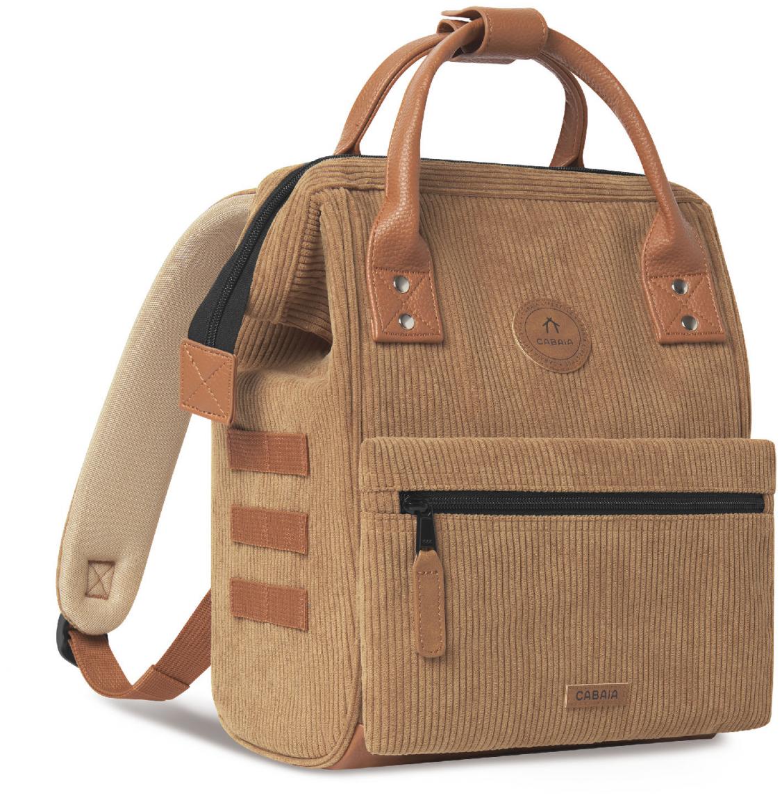 Wanderrucksack Small Cabaia braun Cordsamt Adventurer Fronttasche Dubai