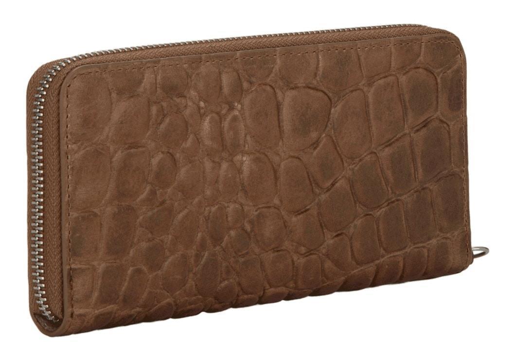 Waxy Croco ALGigiPS9 Taupe braun geprägt RFID Geldbörse