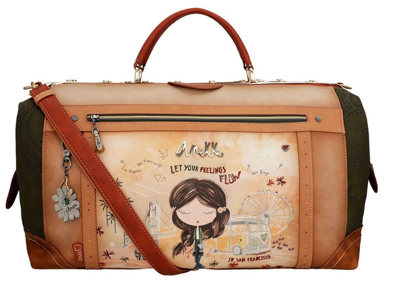 Weekender Anekke Peace and Love Camel Flowerpower 60s Hippie