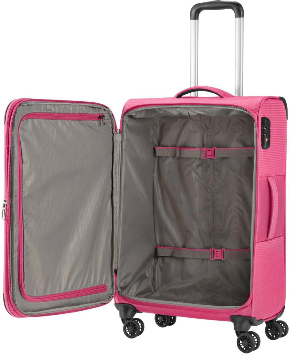 Weichgepäck Rollenkoffer erweiterbar pink Travelite Seaside M 66cm