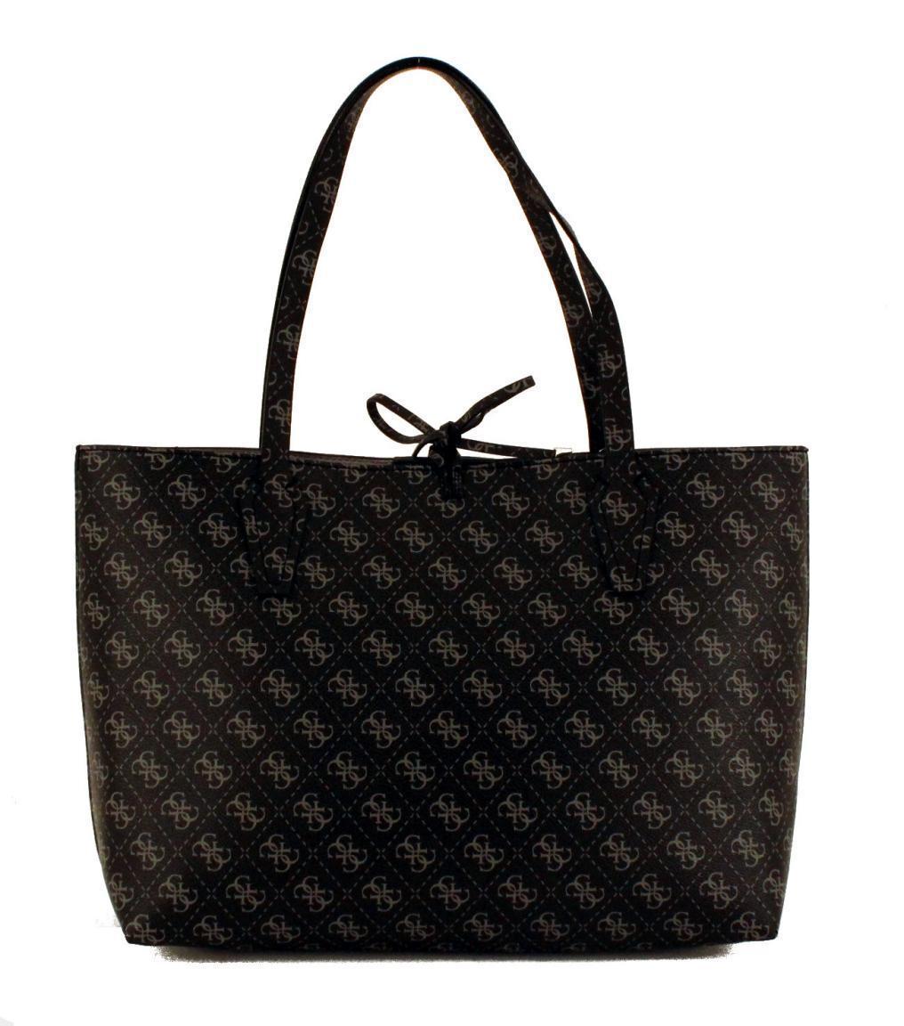 Wendetasche Guess Bobbi Tan Pearl beige perlweiß glänzend