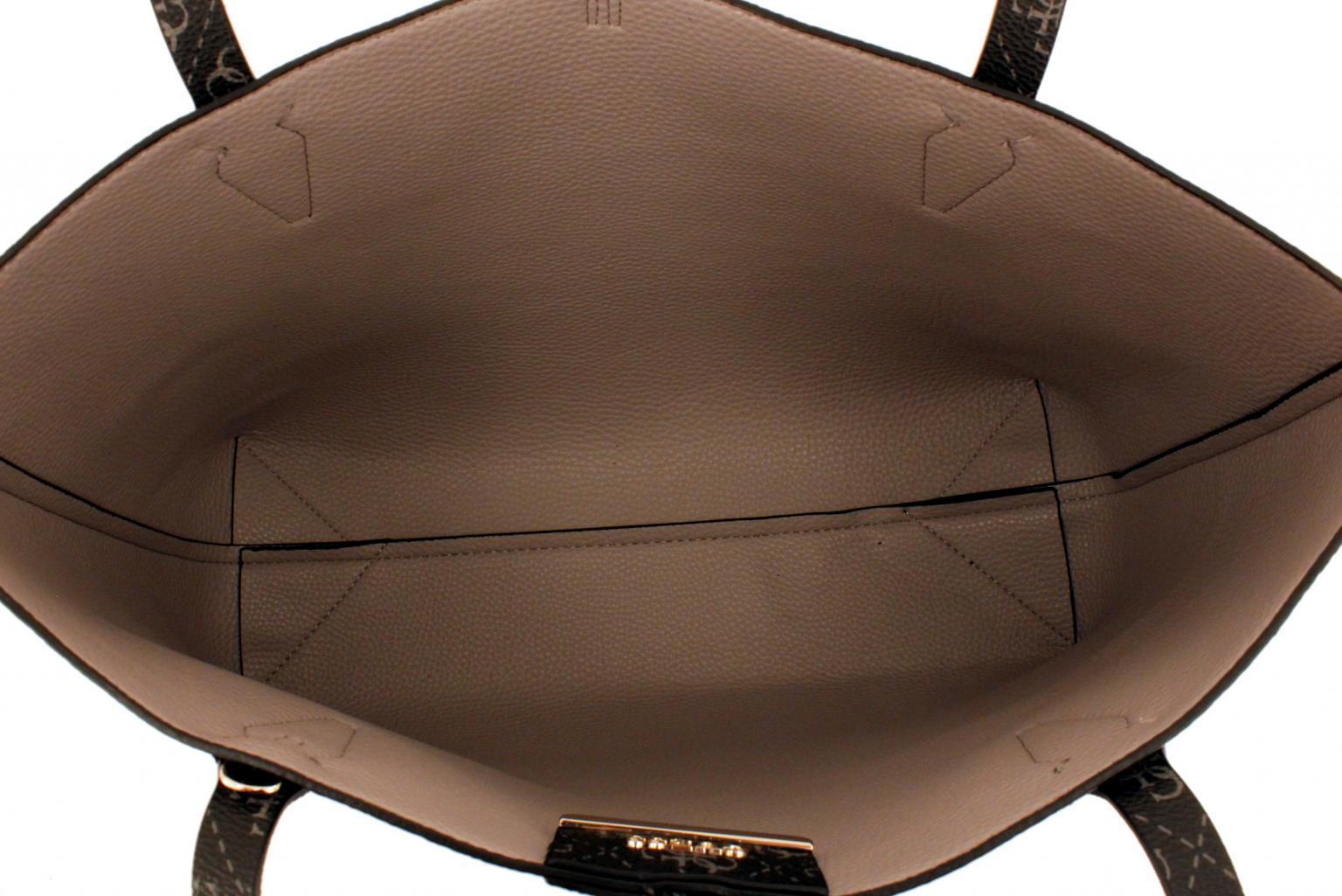 Wendetasche Guess Bobbi Tan Pearl beige perlweiß glänzend