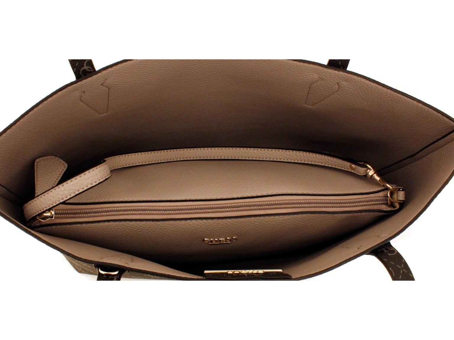 Wendetasche mit Pochette Guess Brenton Reversible Tote Dark Taupe