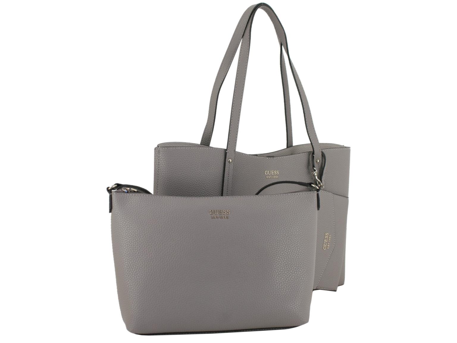 Wendetasche mit Pochette Guess Brenton Reversible Tote Dark Taupe