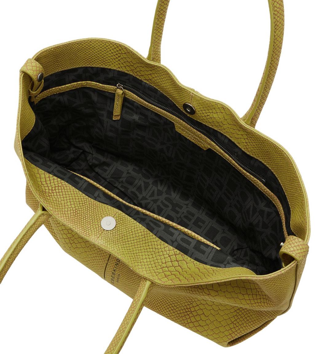 Wildledertasche Liebeskind Chelsea Shopper Medium gelb Schlangenhautprägung