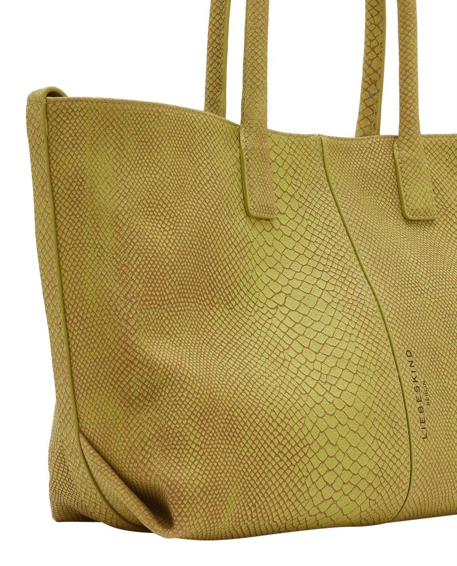 Wildledertasche Liebeskind Chelsea Shopper Medium gelb Schlangenhautprägung