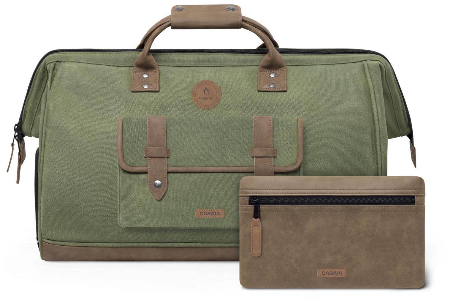 Wochenendtasche recycelt Cabaia Duffle grün Nicosia gewachst Canvas