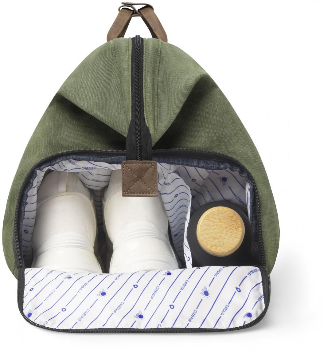 Wochenendtasche recycelt Cabaia Duffle grün Nicosia gewachst Canvas