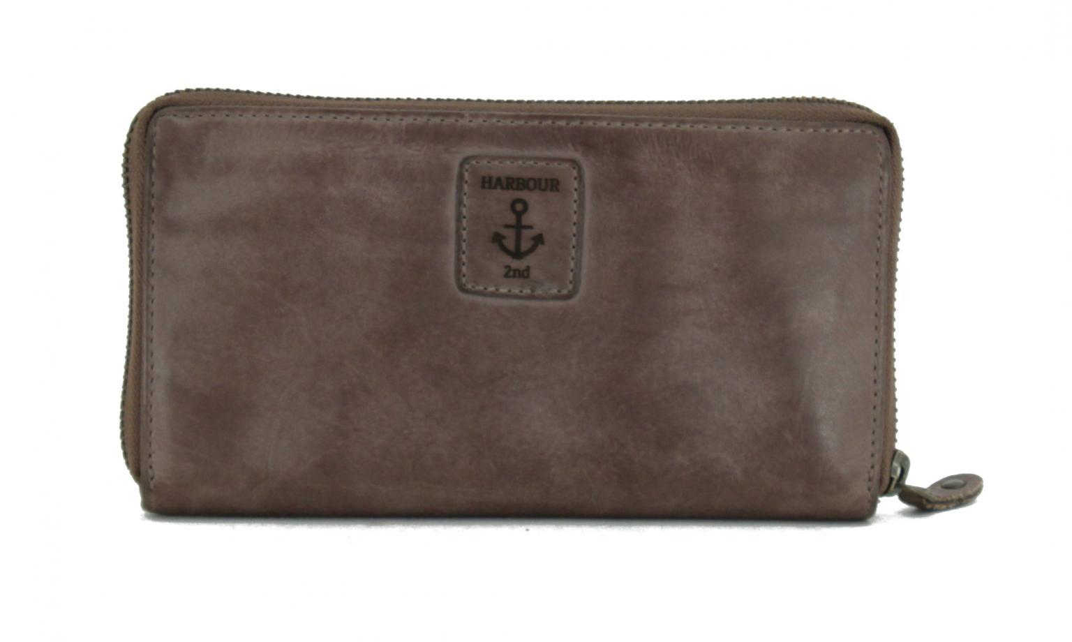 Zip Around Brieftasche Harbour 2nd Atlantica Olive Green Leder
