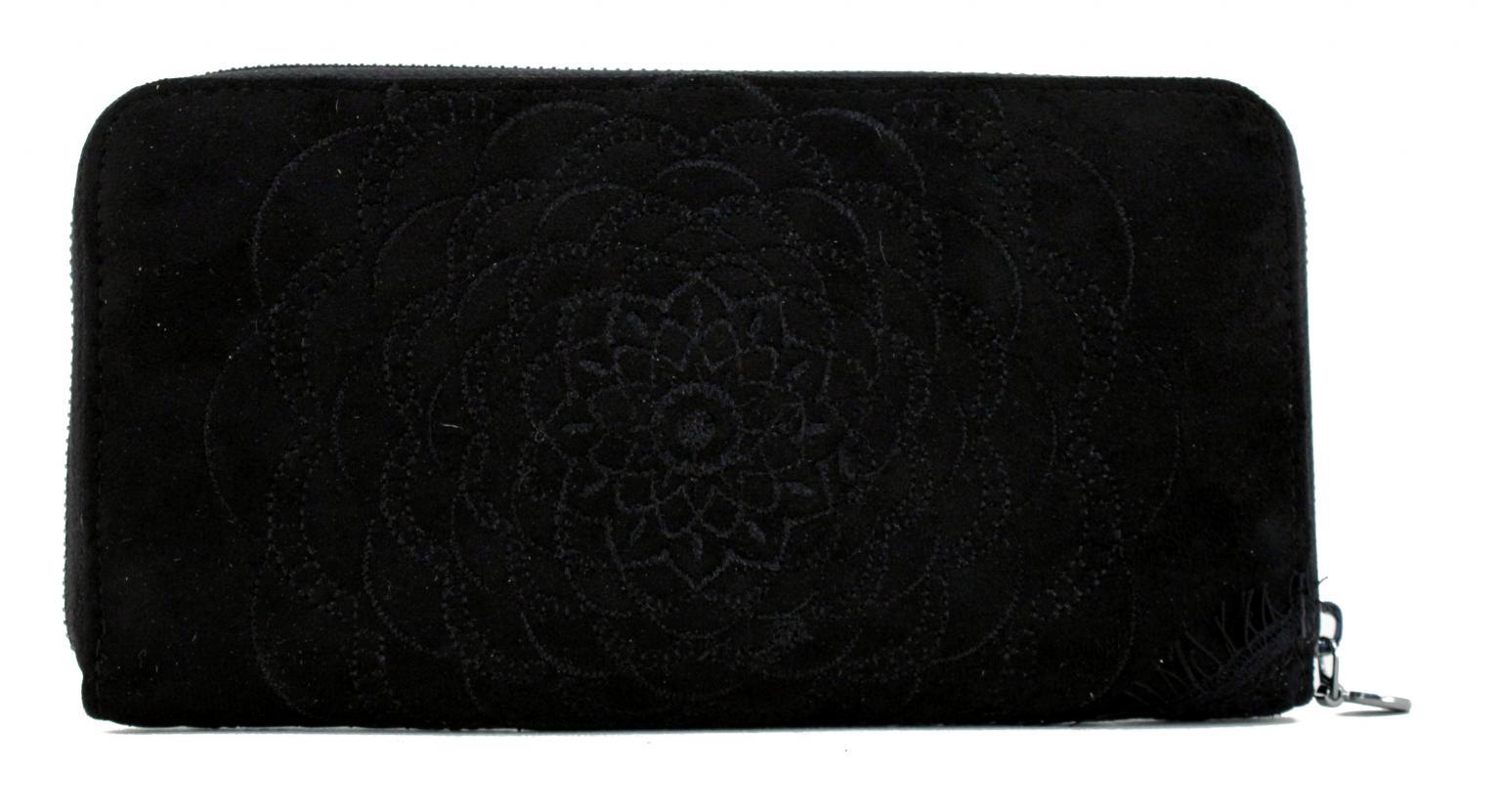 Zip Around Geldbörse Desigual Comunika schwarz rot bestickt