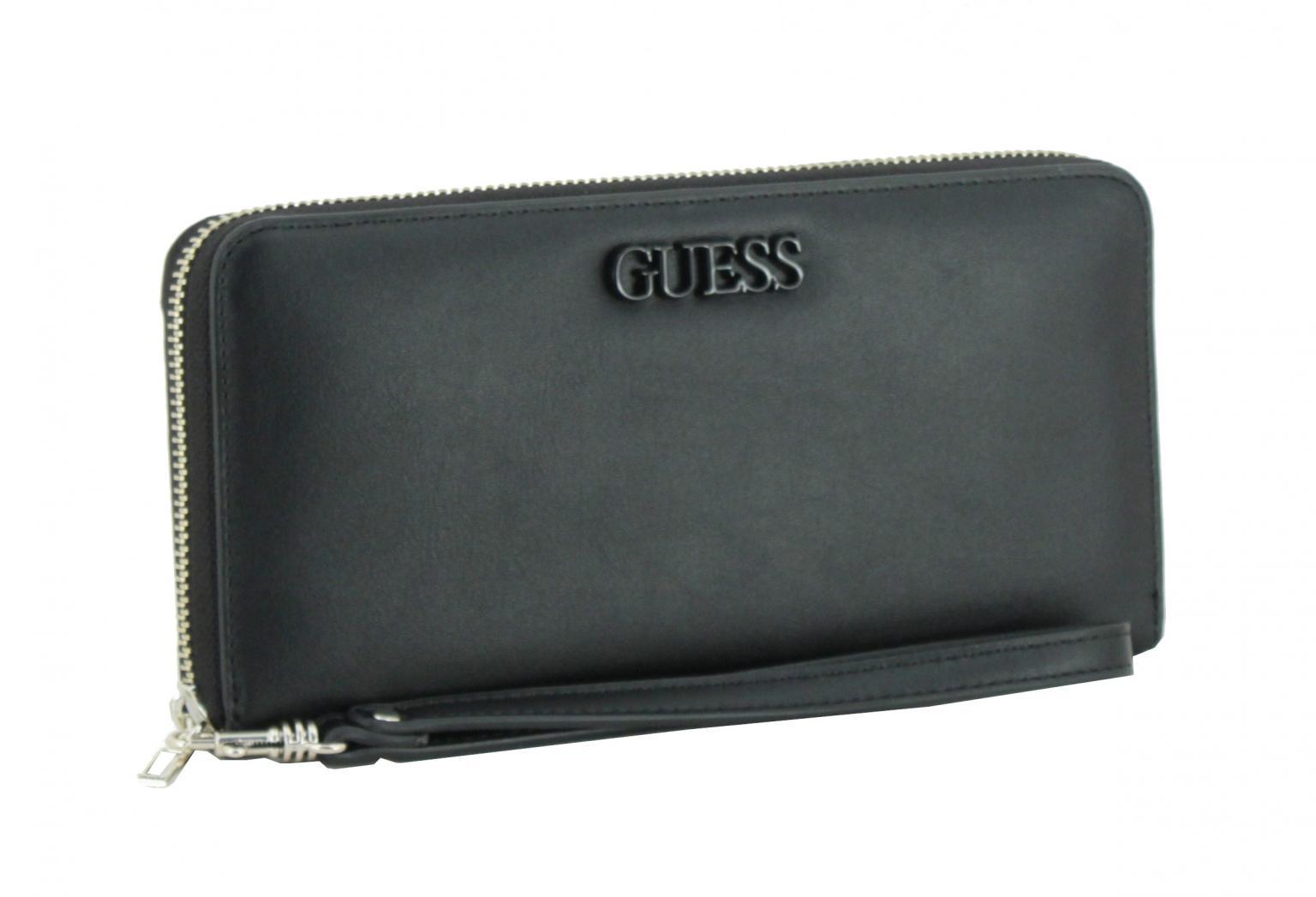 Ziparound Geldbörse Guess Central City SLG Black Handschlaufe