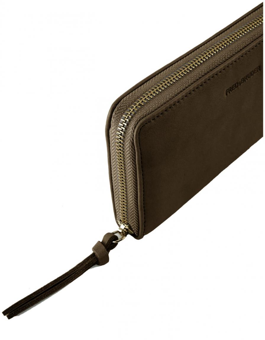 Ziparound Geldbörse grünbraun Just Easy Long Wallet FREDsBRUDER Khaki Green