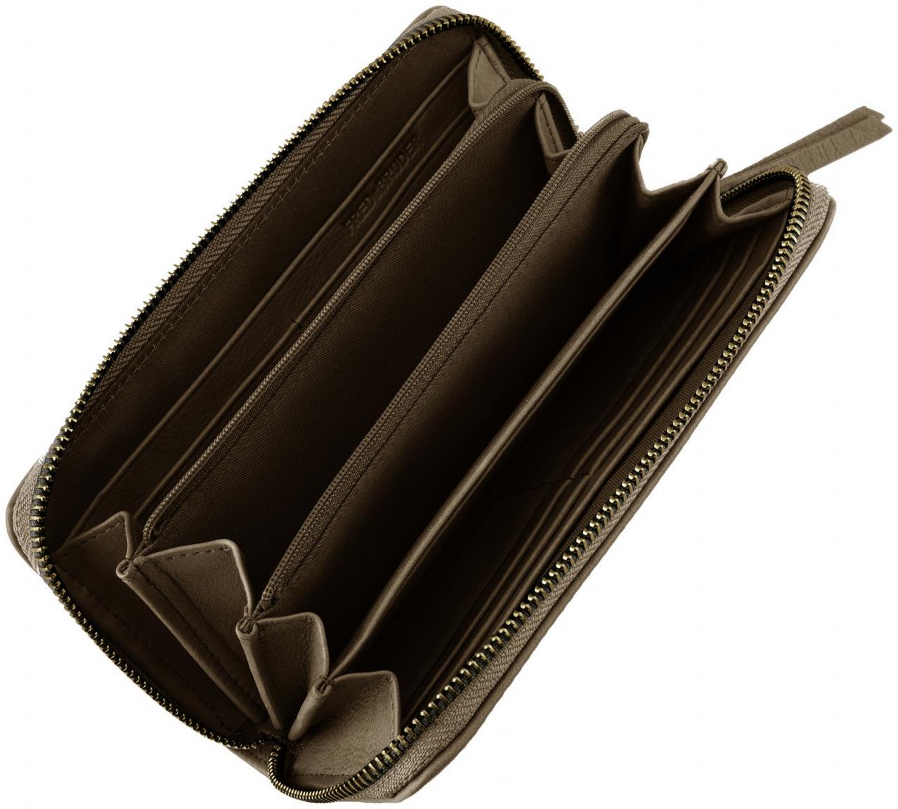 Ziparound Geldbörse grünbraun Just Easy Long Wallet FREDsBRUDER Khaki Green