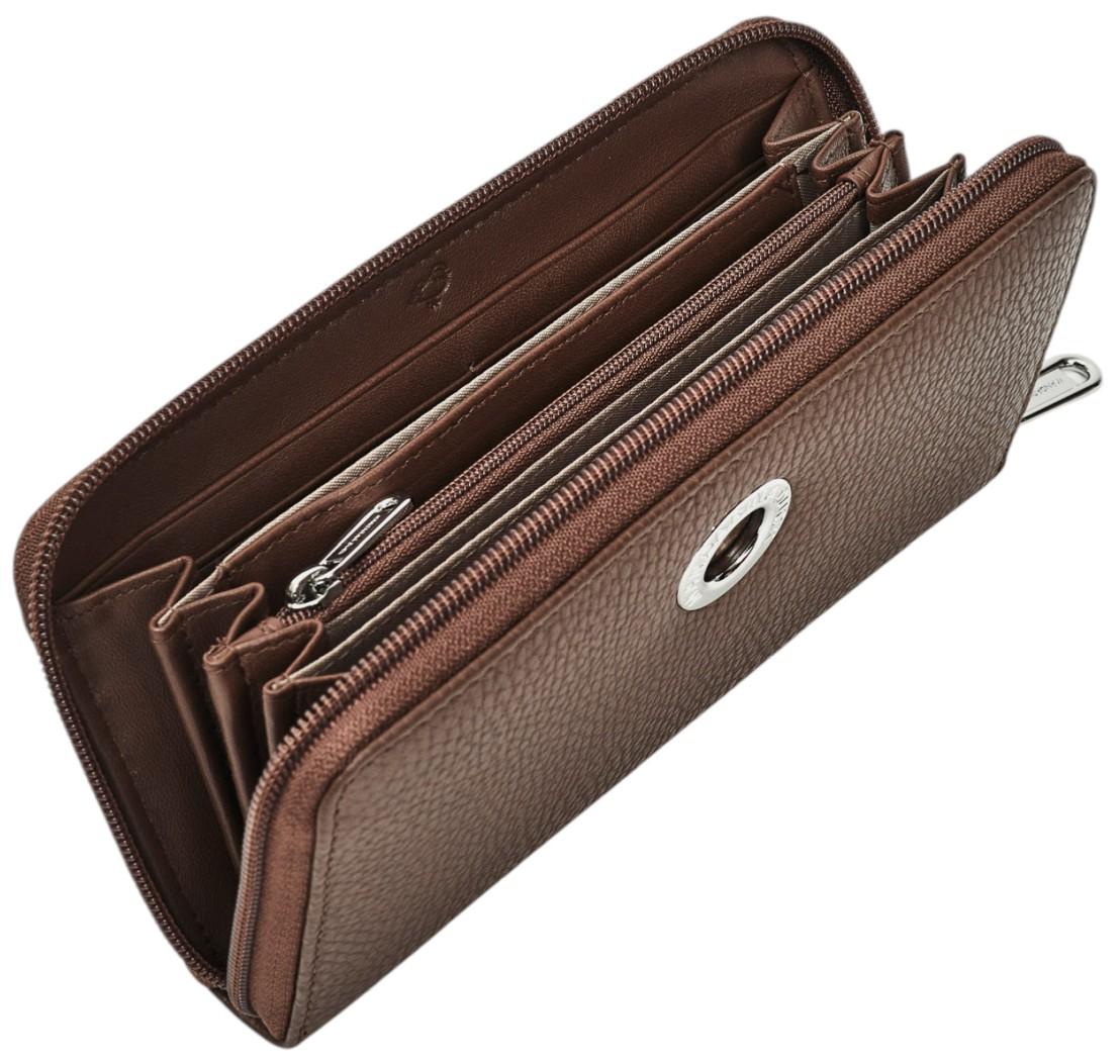 Zipbörse Leder braun Mandarina Duck Wallet Milk Chocolate Mellow Leather