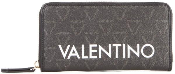 Zipbörse schwarz Logoprint Valentino Liuto Nero Multicolor