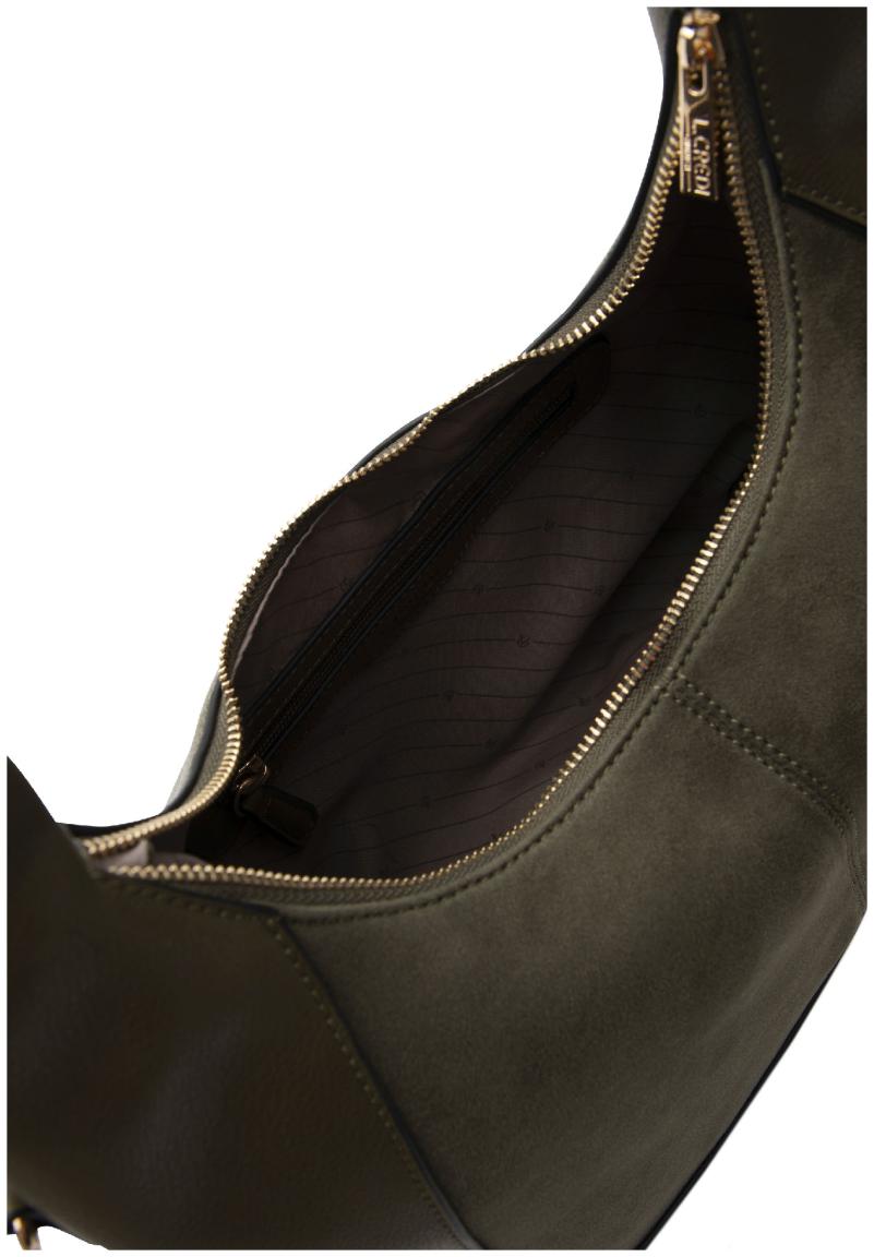 außergewöhnliche Beuteltasche L.Credi grün Palmira Velours