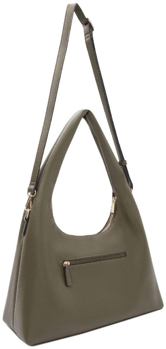 außergewöhnliche Beuteltasche L.Credi grün Palmira Velours